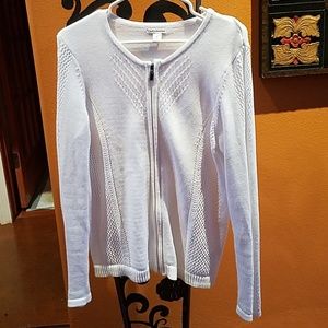 White Zipper Sweater